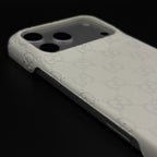 Luxury Gucci iPhone 17 Pro Max Case | GG Monogram Leather White Blue