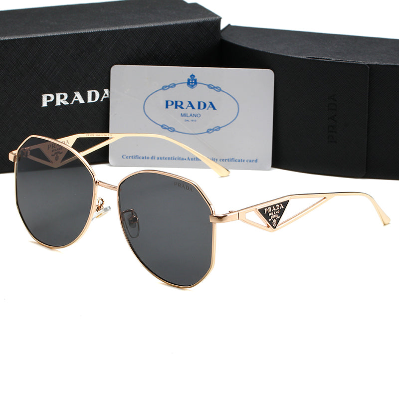 Prada Triangle Logo Aviator Polarized Sunglasses