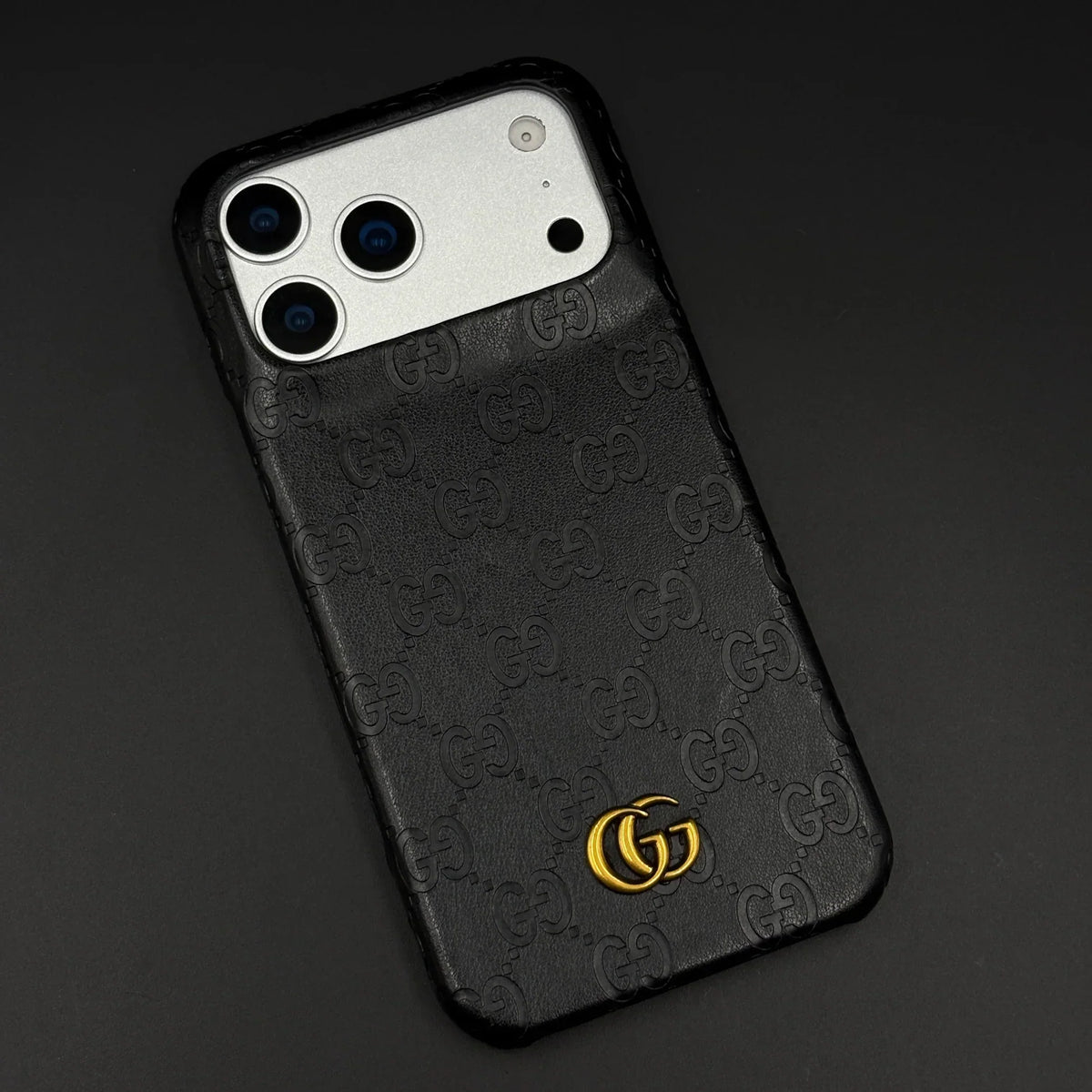 Luxury Gucci iPhone 18 Pro Case | GG Monogram Leather White