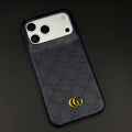 Luxury Gucci iPhone 18 Pro Max Case | GG Monogram Leather White Blue
