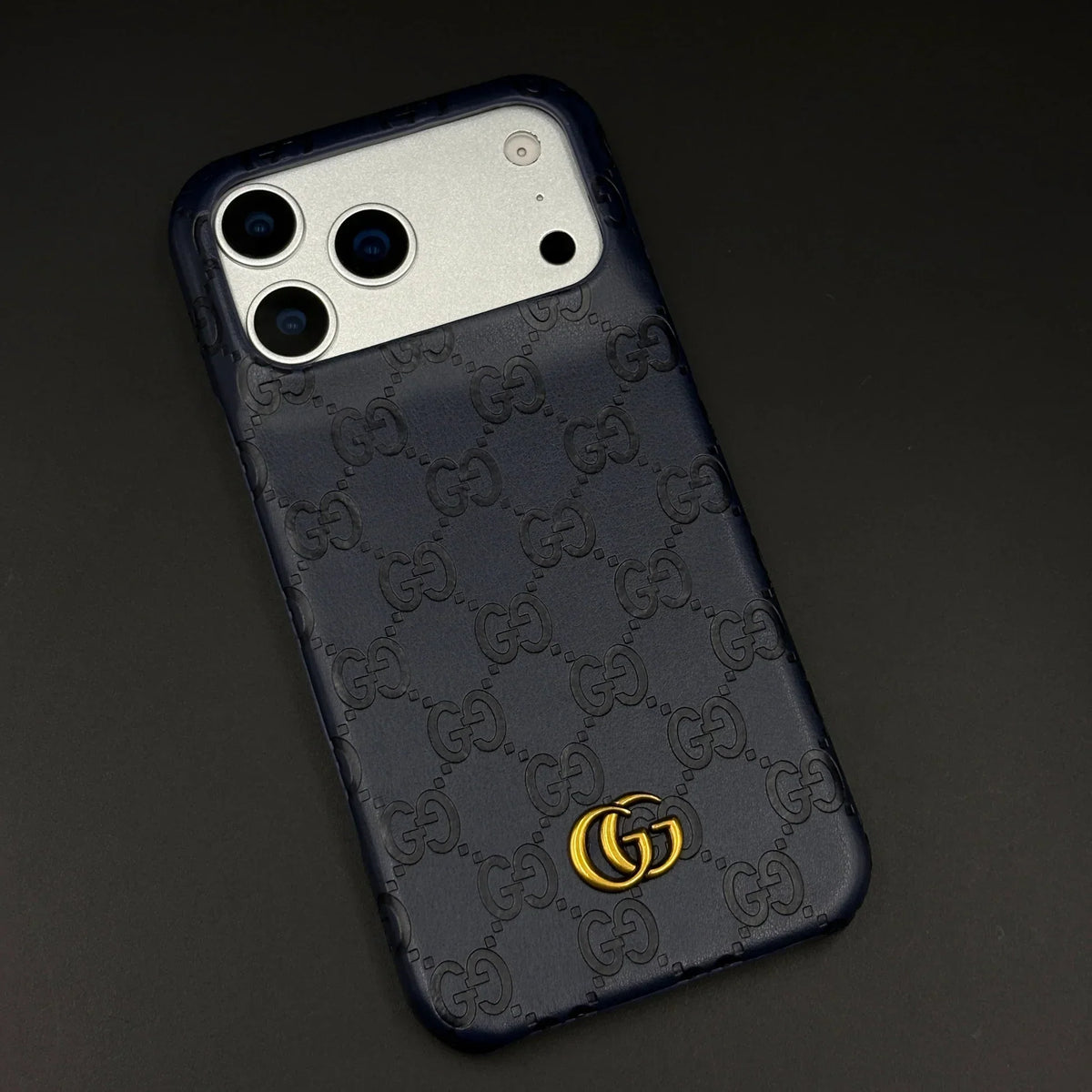 Luxury Gucci iPhone 18 Pro Max Case | GG Monogram Leather White Brown