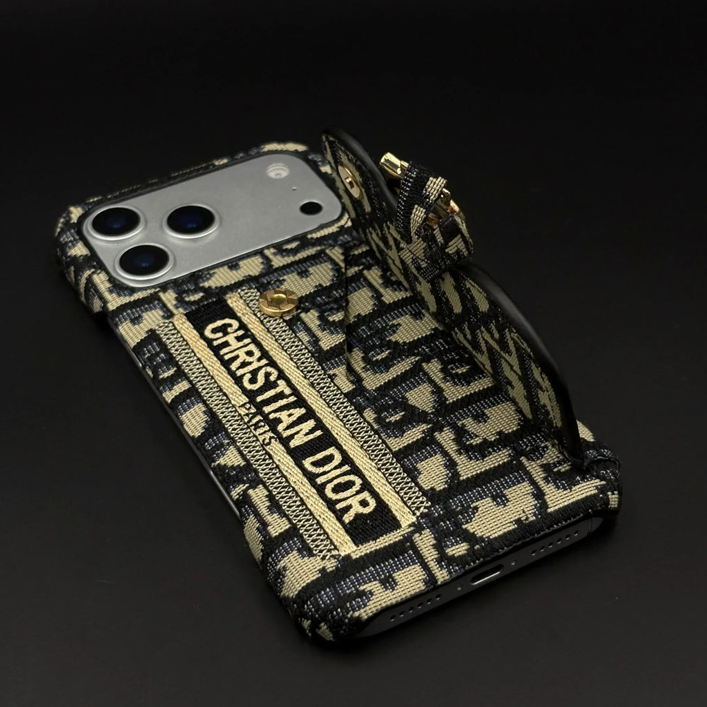 Oblique Dior iPhone 18 Pro Max Case with Card Holder – Luxury Dior Phone Case