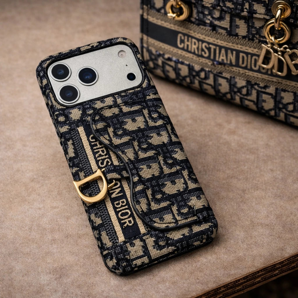 Oblique Dior iPhone 17 Pro Max Case with Card Holder - Luxury Dior Phone Case