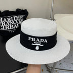 Luxury Prada Raffia Straw Sun Hat for Women