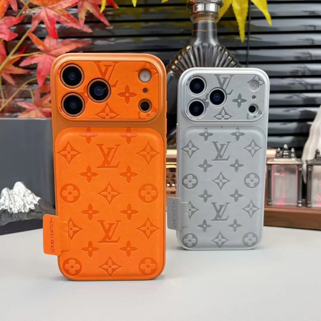 Louis Vuitton iPhone 18 Pro Case – Luxury Designer Leather Cover – Orange