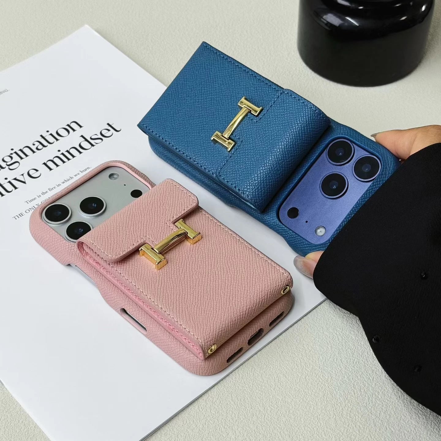 Hermès iPhone 17 Pro Max Case - Leather Hermes Phone Case With Card Holder