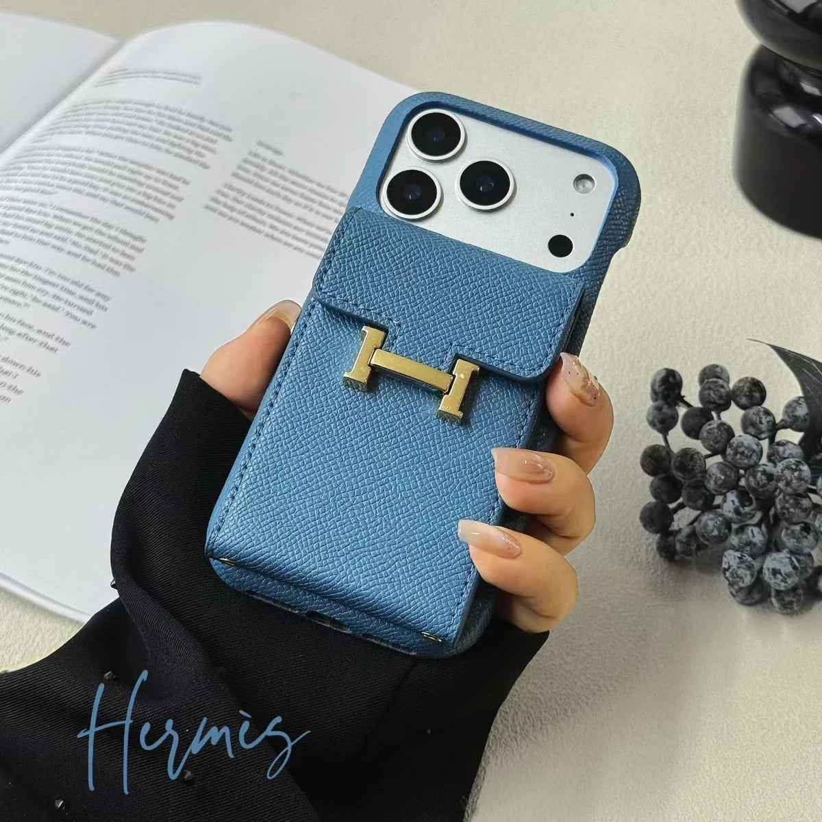 Hermès iPhone 18 Pro Max Case – Leather Hermes Phone Case With Card Holder