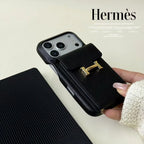 Hermès iPhone 18 Pro Max Case – Leather Hermes Phone Case With Card Holder