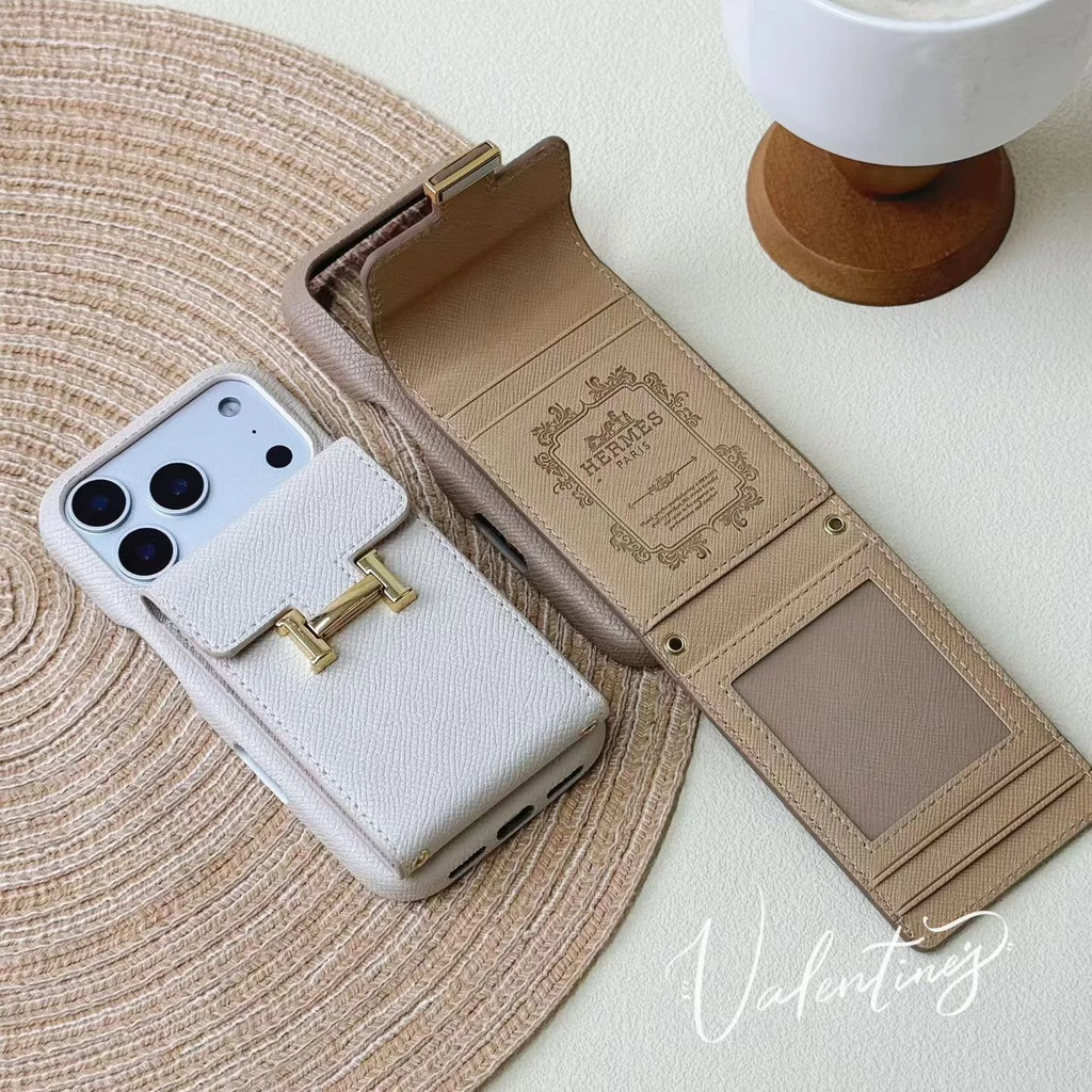 Hermès iPhone 17 Pro Max Case - Leather Hermes Phone Case With Card Holder