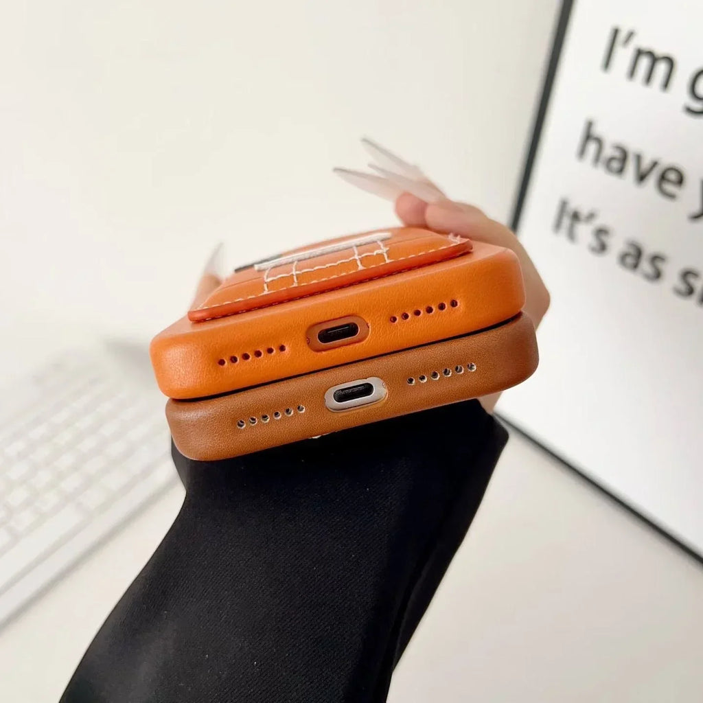 Pink Hermès iPhone 18 Pro Case with Card Slot – Luxury Leather Hermes Phone Case