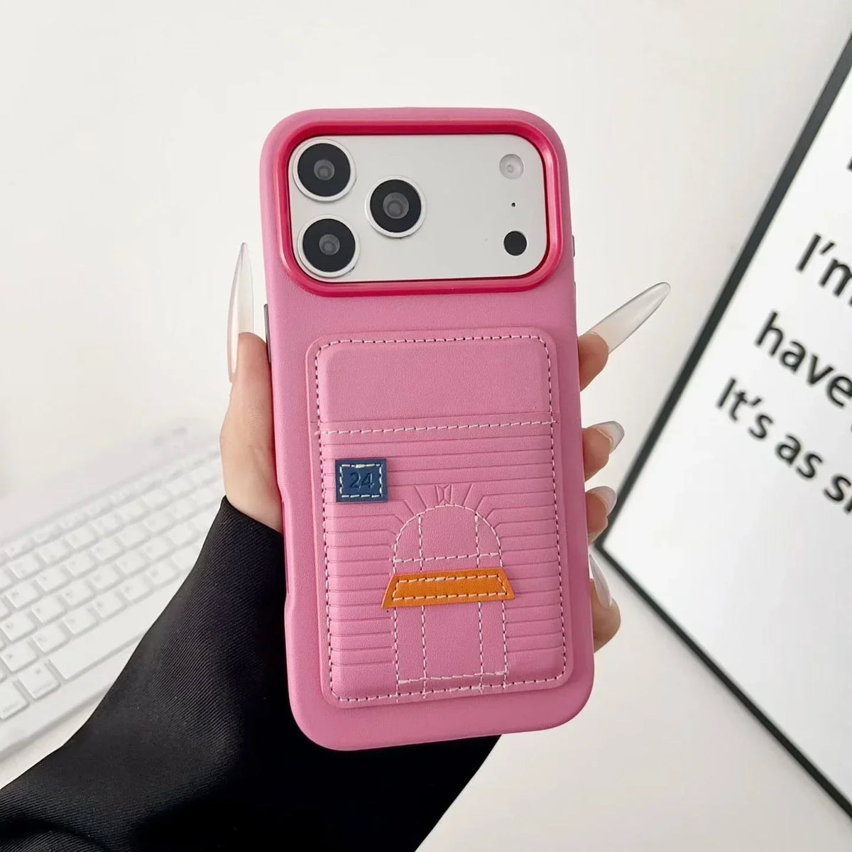 Pink Hermès iPhone 18 Pro Max Case with Card Slot – Luxury Leather Hermes Phone Case