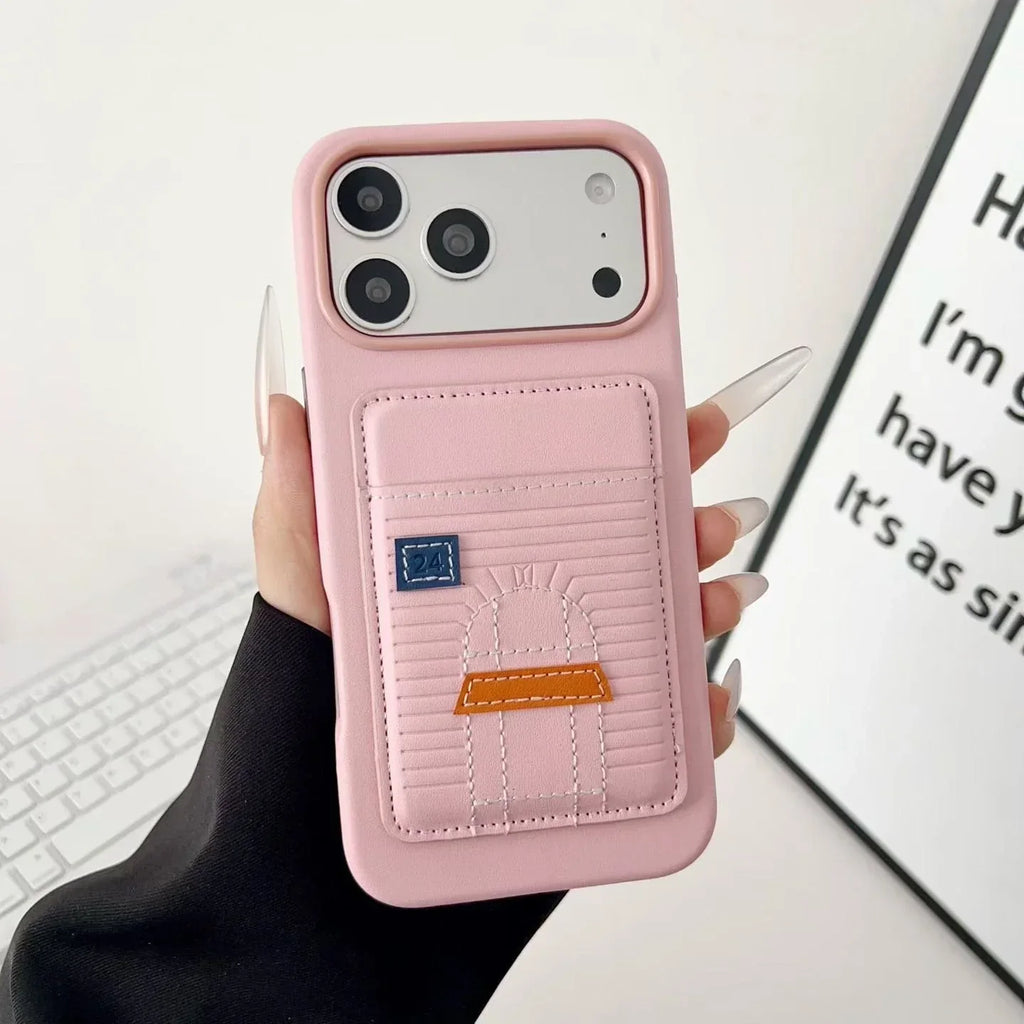 Pink Hermès iPhone 18 Pro Case with Card Slot – Luxury Leather Hermes Phone Case