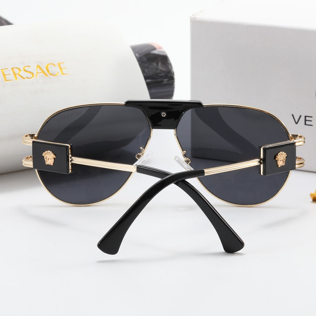 Versace Medusa Double Bridge Aviator Polarized Sunglasses