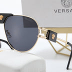 Versace Medusa Double Bridge Aviator Polarized Sunglasses