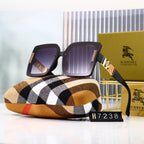 Burberry Check Oversized Square Polarized Sunglasses