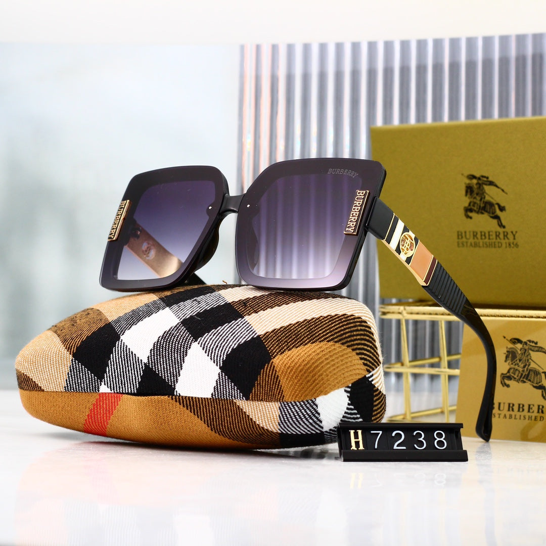 Burberry Check Oversized Square Polarized Sunglasses