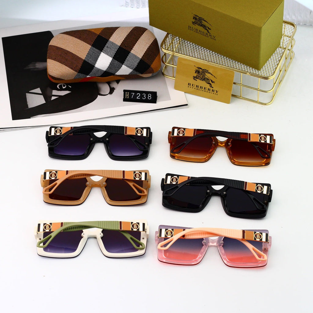 Burberry Check Oversized Square Polarized Sunglasses