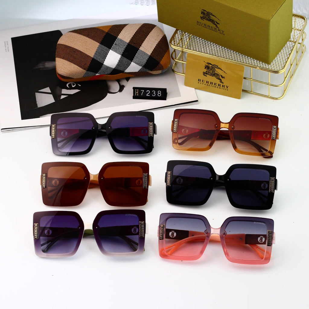 Burberry Check Oversized Square Polarized Sunglasses