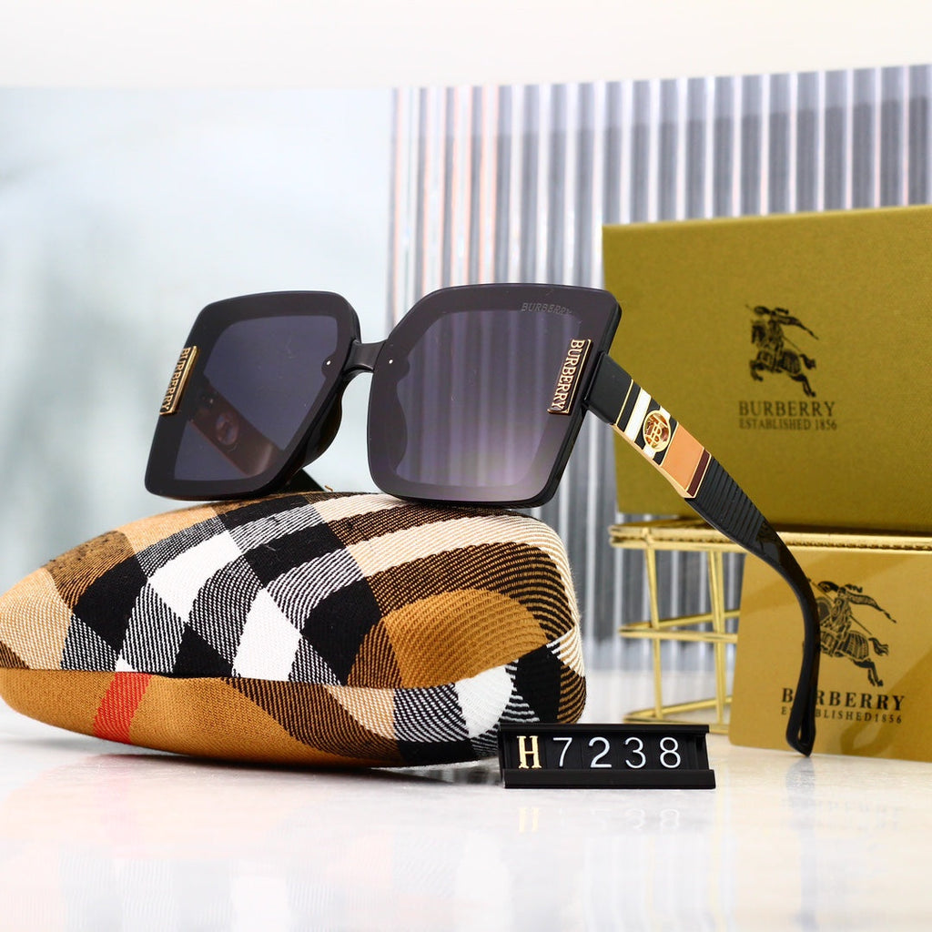 Burberry Check Oversized Square Polarized Sunglasses
