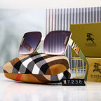 Burberry Check Oversized Square Polarized Sunglasses