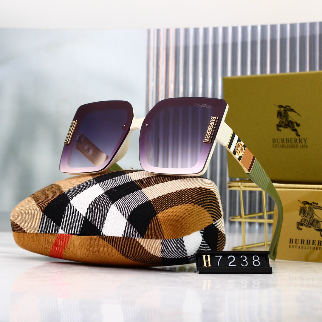 Burberry Check Oversized Square Polarized Sunglasses