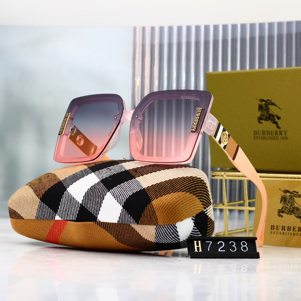 Burberry Check Oversized Square Polarized Sunglasses