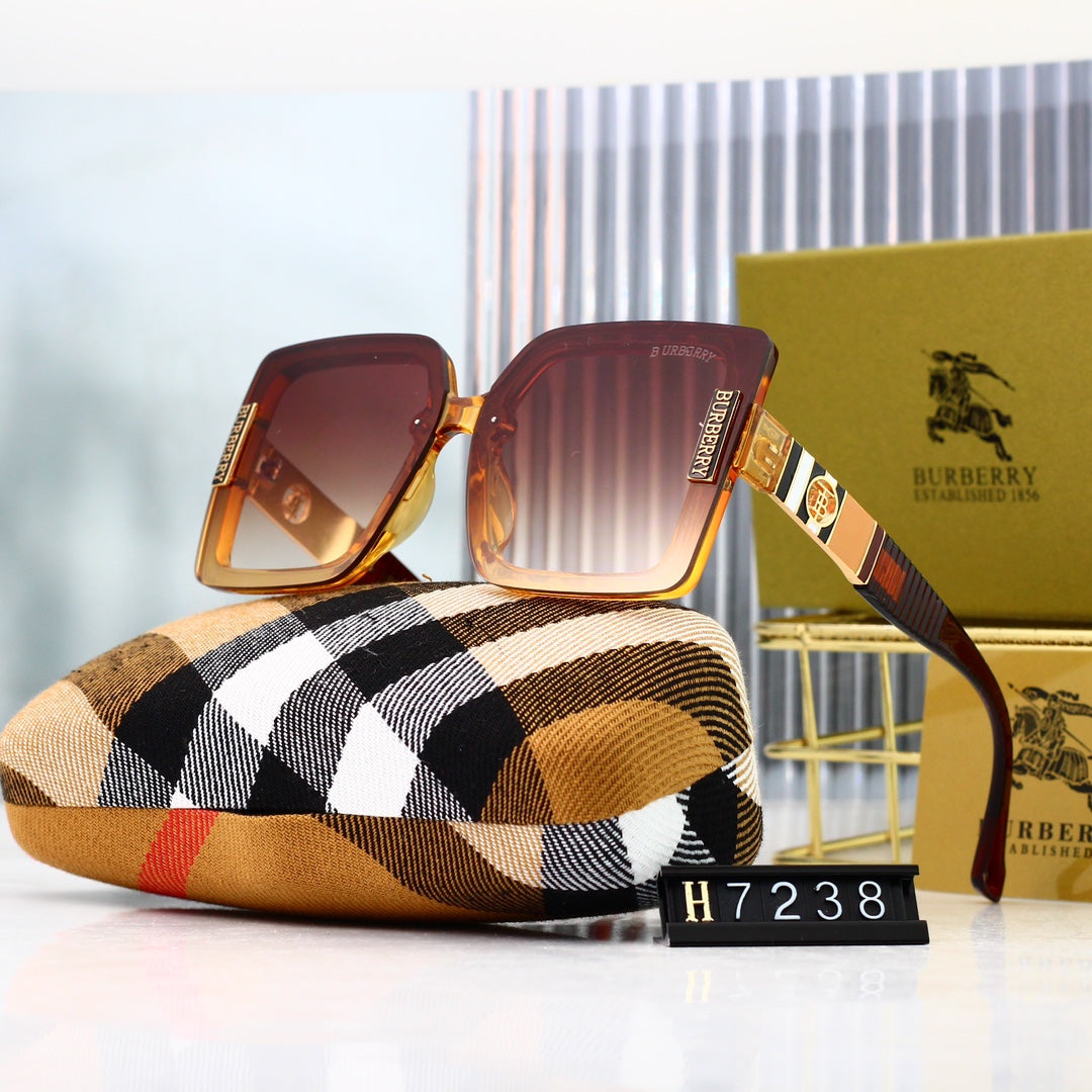 Burberry Check Oversized Square Polarized Sunglasses