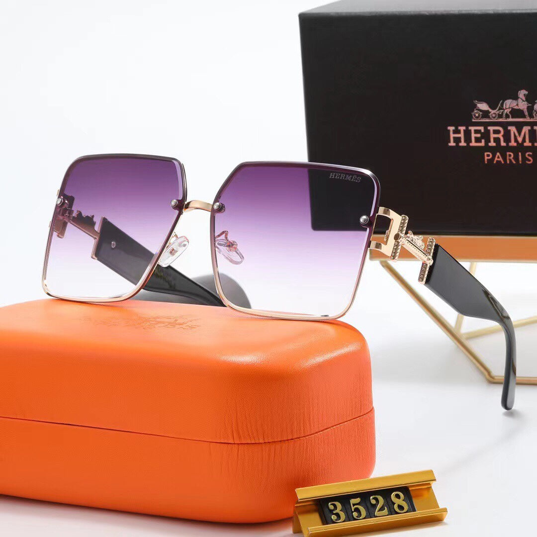 Hermès Oversized Square Metal Sunglasses