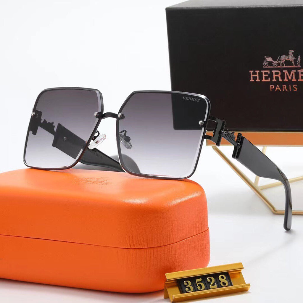 Hermès Oversized Square Metal Sunglasses