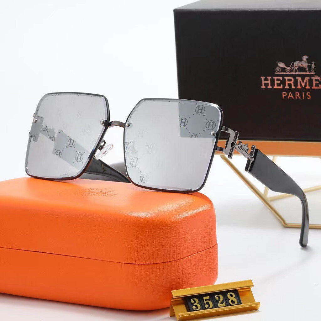 Hermès Oversized Square Metal Sunglasses