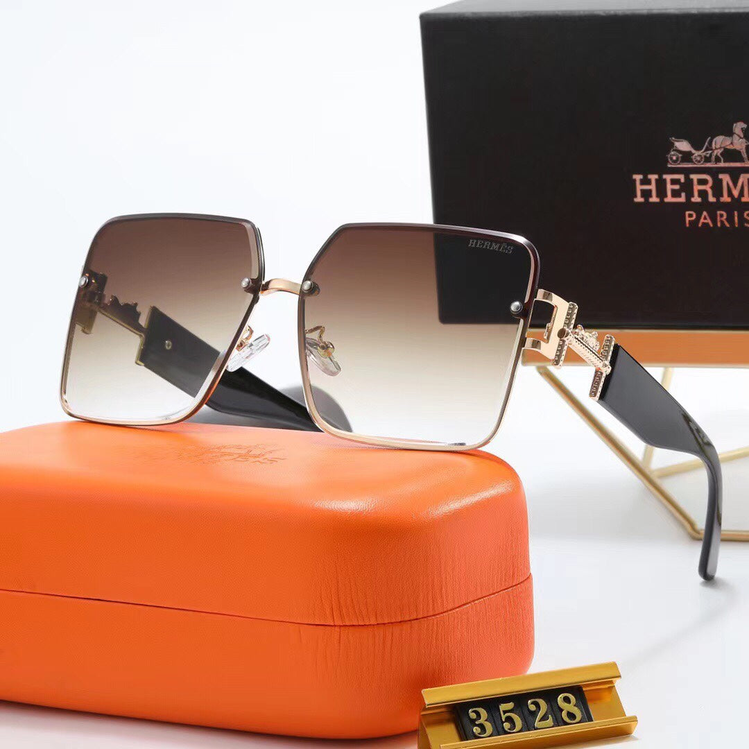 Hermès Oversized Square Metal Sunglasses