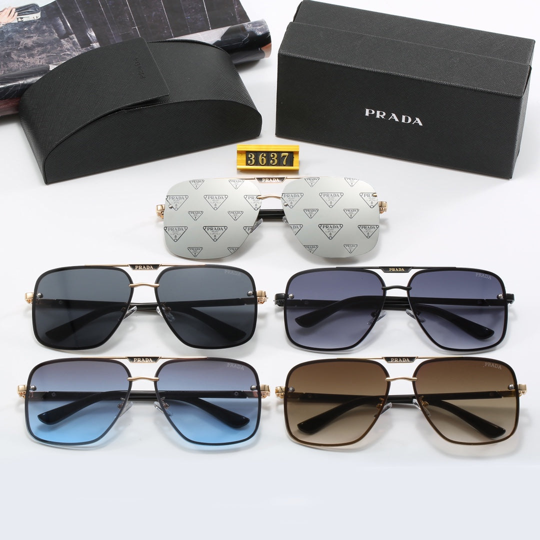 Prada Double Bridge Aviator Polarized Sunglasses