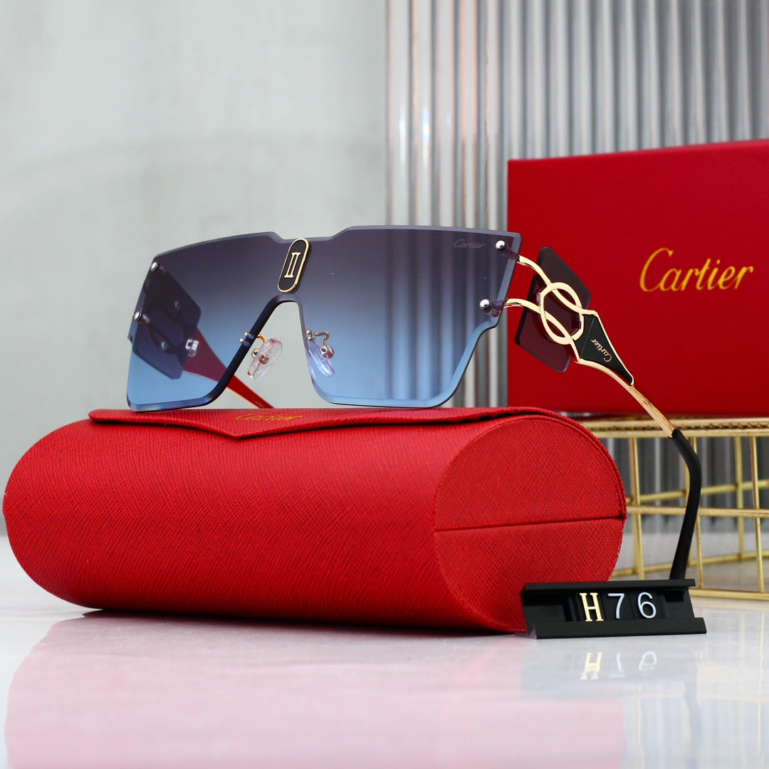 Cartier Rimless Oversized Shield Polarized Sunglasses