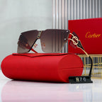 Cartier Rimless Oversized Shield Polarized Sunglasses