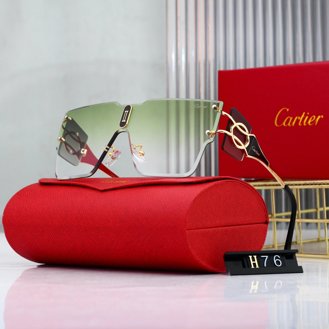 Cartier Rimless Oversized Shield Polarized Sunglasses