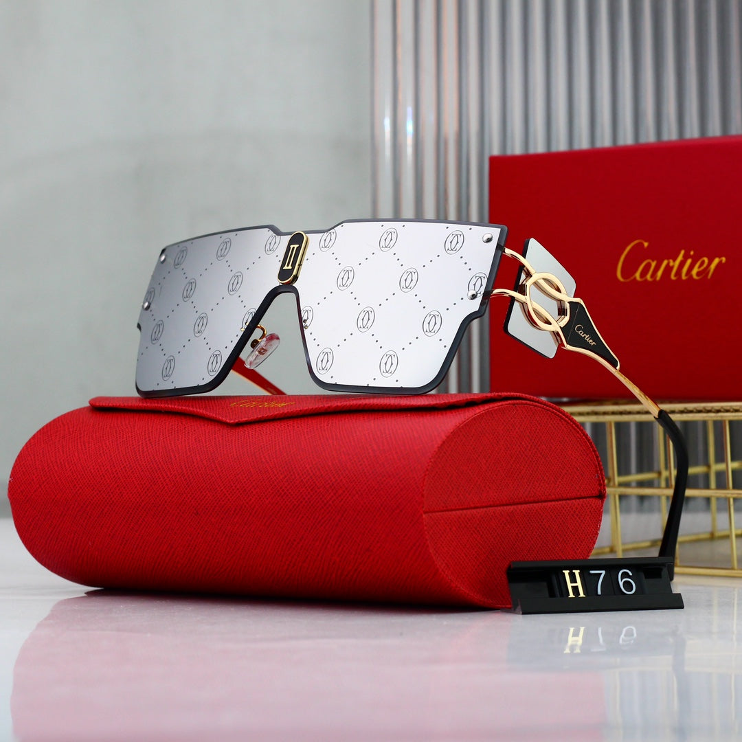 Cartier Rimless Oversized Shield Polarized Sunglasses