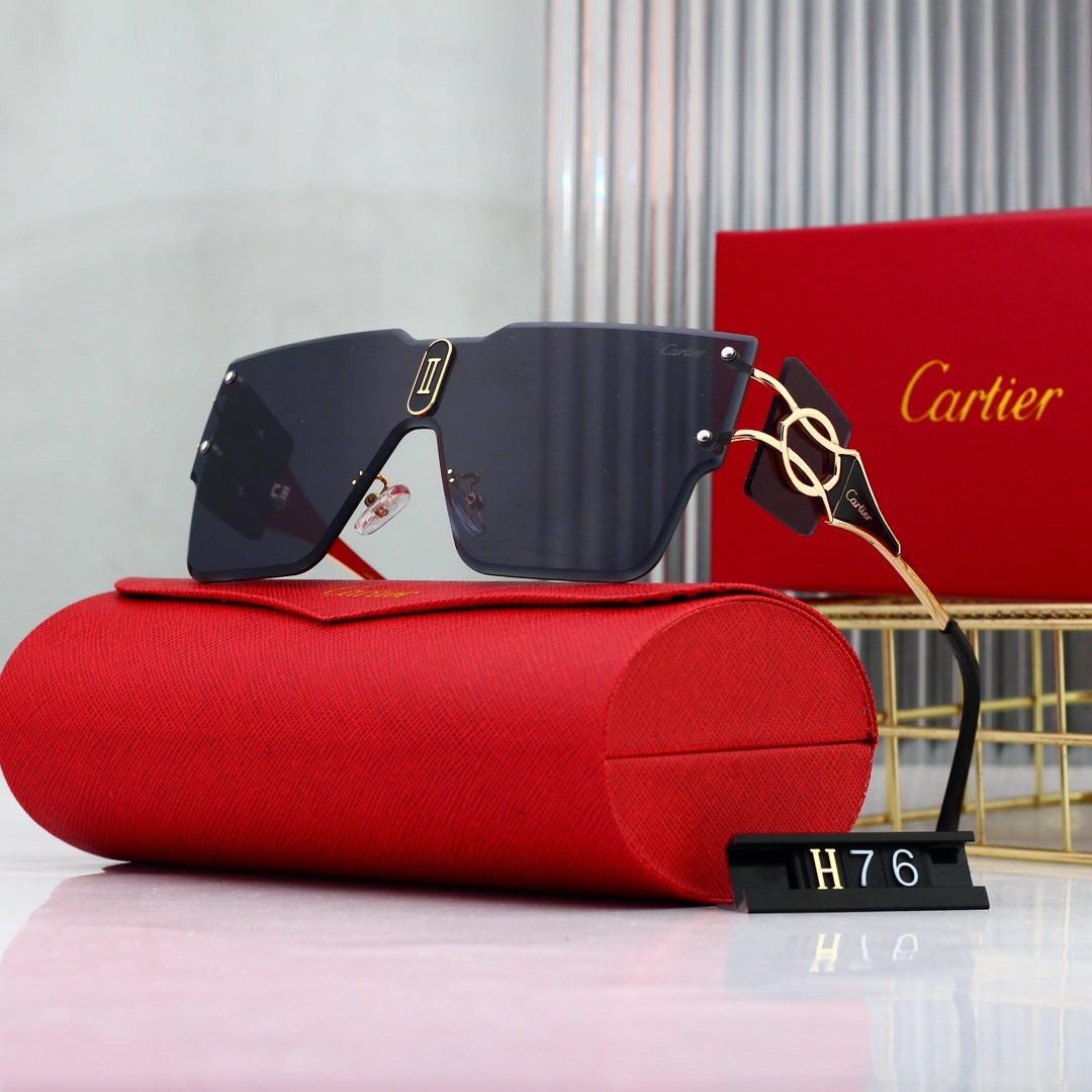 Cartier Rimless Oversized Shield Polarized Sunglasses