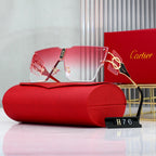 Cartier Rimless Oversized Shield Polarized Sunglasses