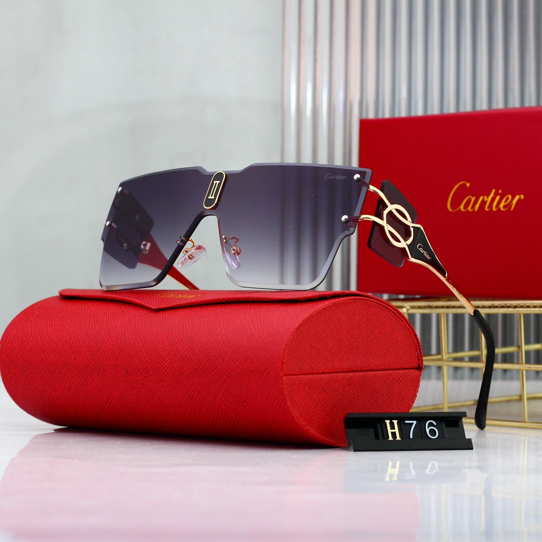 Cartier Rimless Oversized Shield Polarized Sunglasses