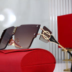 Cartier Rimless Oversized Shield Polarized Sunglasses