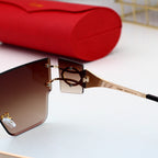 Cartier Rimless Oversized Shield Polarized Sunglasses