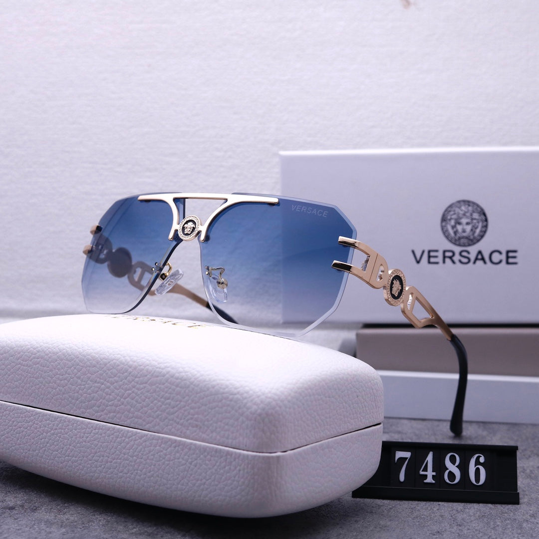 Versace Medusa Rimless Aviator Polarized Sunglasses
