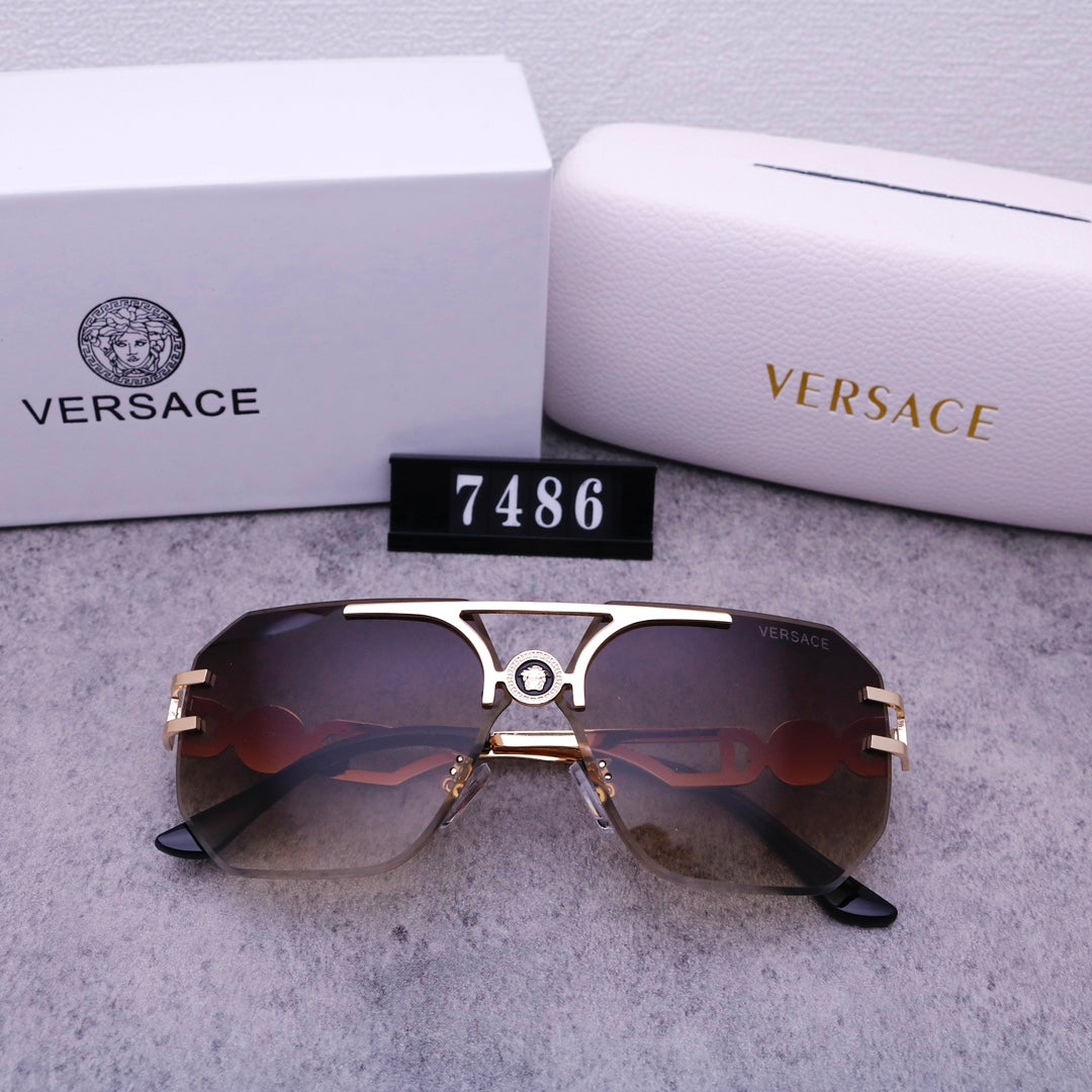 Versace Medusa Rimless Aviator Polarized Sunglasses