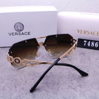 Versace Medusa Rimless Aviator Polarized Sunglasses