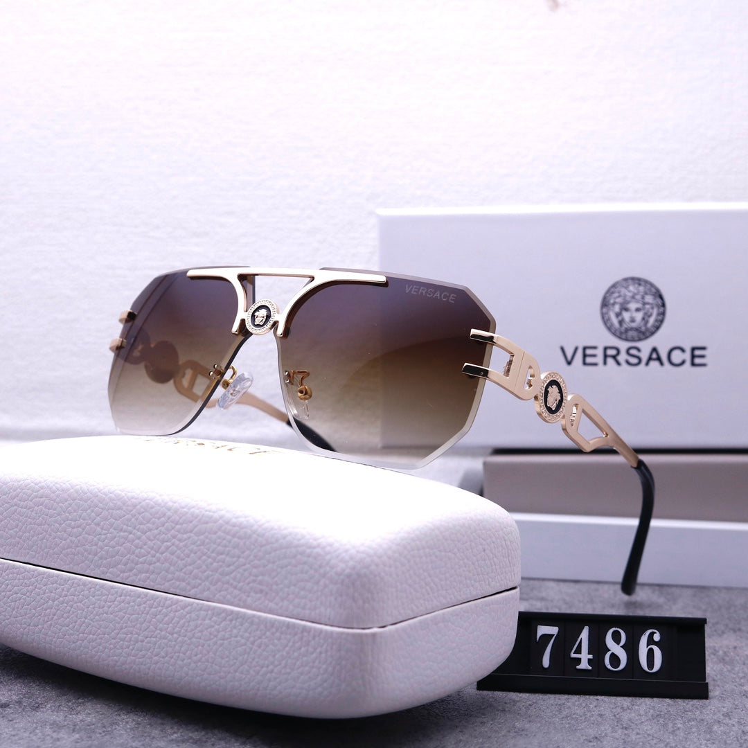 Versace Medusa Rimless Aviator Polarized Sunglasses