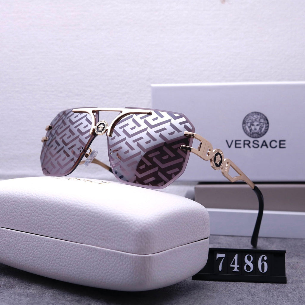 Versace Medusa Rimless Aviator Polarized Sunglasses