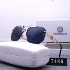 Versace Medusa Rimless Aviator Polarized Sunglasses