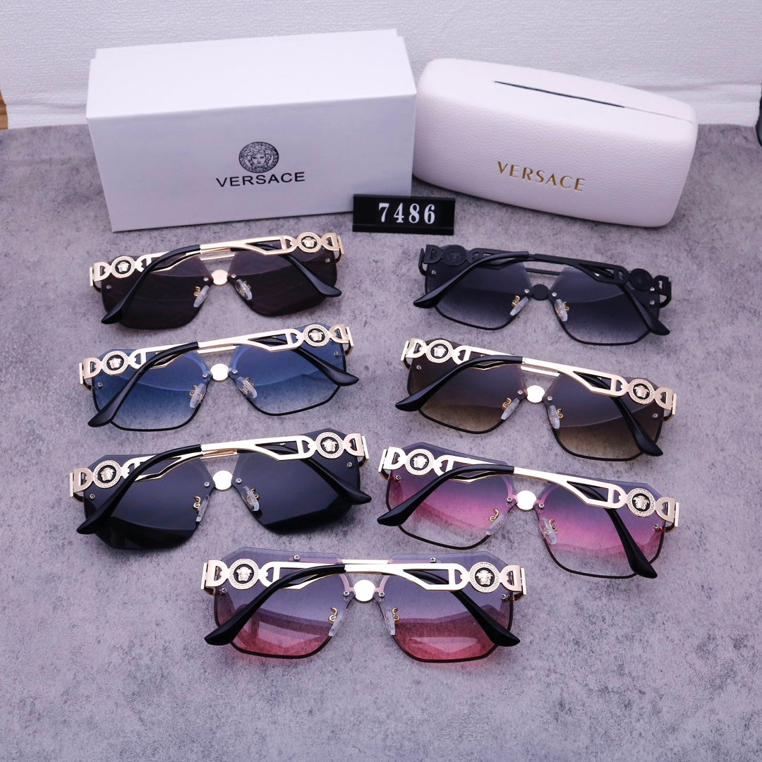 Versace Medusa Rimless Aviator Polarized Sunglasses