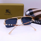 Burberry Check Rimless Square Polarized Sunglasses