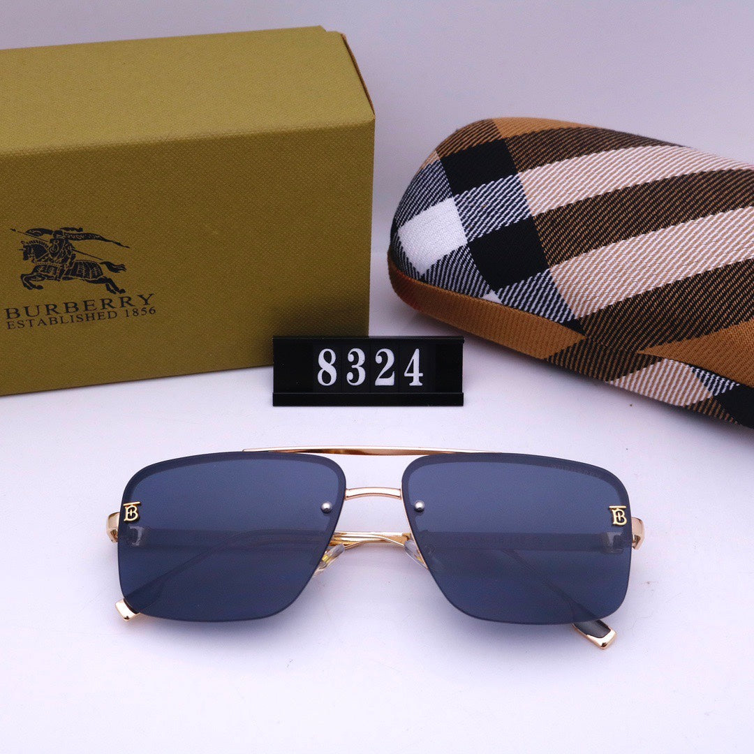 Burberry Check Rimless Square Polarized Sunglasses